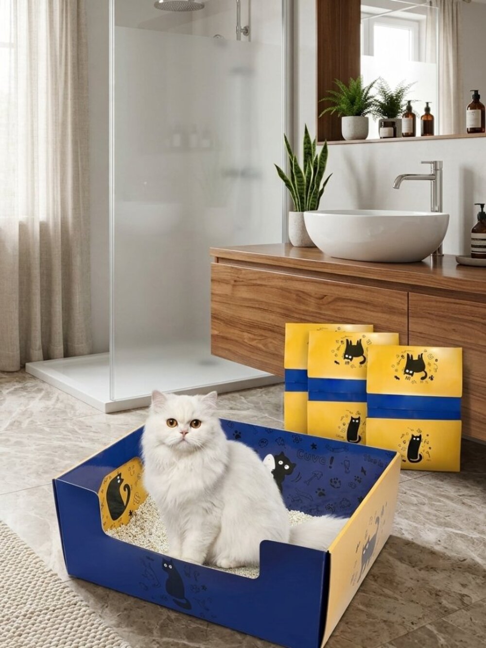 3pcs Disposable Cat Litter Boxes – Open Top Portable Kitty Litter Tray (17.7”